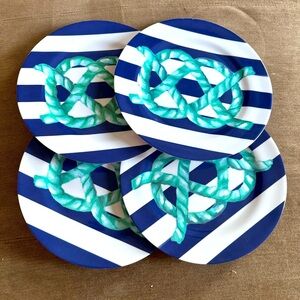 Nautical set of 4, melamine plates.